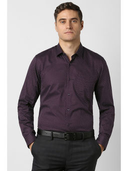 Peter England - Men Purple Full Sleeves Formal Shirt