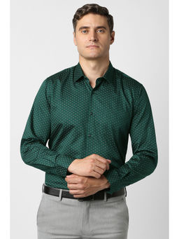 Peter England - Men Green Full Sleeves Formal Shirt
