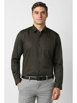 Peter England - Men Olive Full Sleeves Formal Shirt