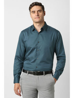 Peter England - Men Blue Full Sleeves Formal Shirt