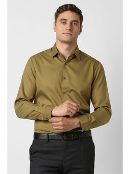 Peter England - Men Olive Full Sleeves Formal Shirt