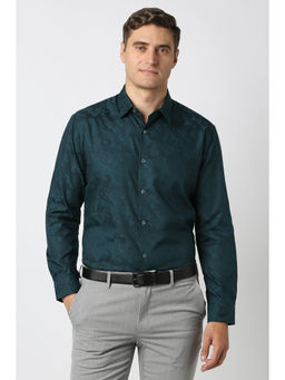 Peter England - Men Green Full Sleeves Formal Shirt