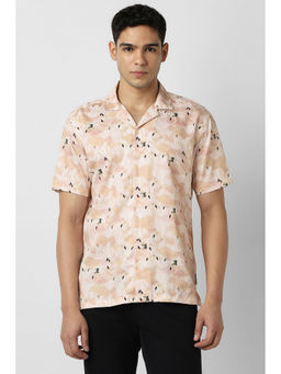 Van Heusen - Men Pink Print Half Sleeves Party Shirt