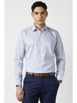 Van Heusen - Men Light Blue Print Full Sleeves Formal Shirt