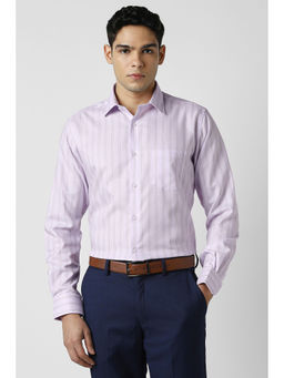 Van Heusen - Men Purple Stripe Full Sleeves Wedding Shirt