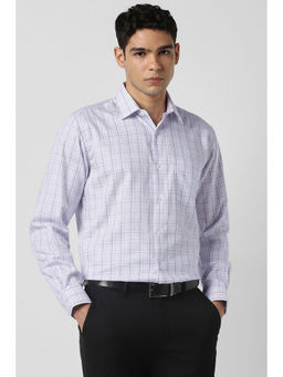 Van Heusen - Men Light Blue Check Full Sleeves Wedding Shirt