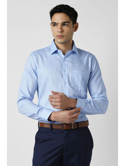 Van Heusen - Men Light Blue Stripe Full Sleeves Wedding Shirt