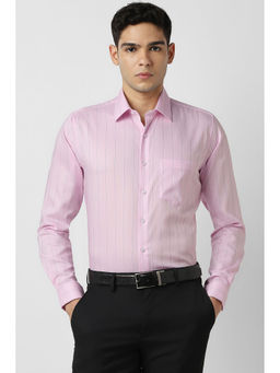Van Heusen - Men Pink Stripe Full Sleeves Wedding Shirt