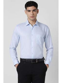 Van Heusen - Men Light Blue Stripe Full Sleeves Wedding Shirt