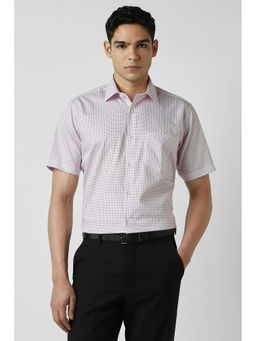 Van Heusen - Men Pink Print Half Sleeves Formal Shirt