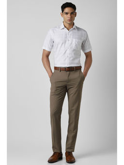 Van Heusen - Men White Check Half Sleeves Wedding Shirt