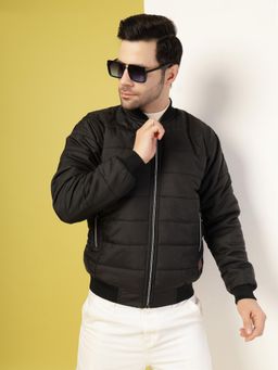 RIGO - Men Black Bomber Full Sleeves Puffer Jacket