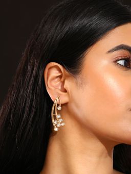 Priyaasi - Statement Ad Gold Plating Fancy Gold Plating Elegant Earrings