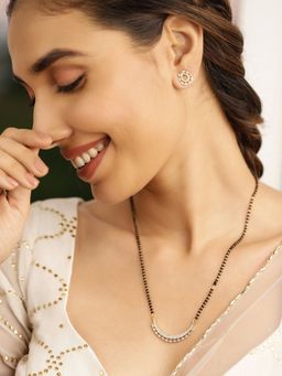 Priyaasi - Ad Drop Shape Design Earrings with Ad Gold Plated Earrings