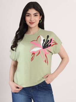 JUSTIN WHYTE - Fancy Green Floral T-Shirt