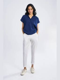 TERRA LUNA - Women Elba Khadi Blue Shirt