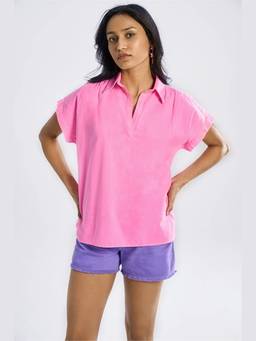 TERRA LUNA - Women Pink Elba Khadi Shirt