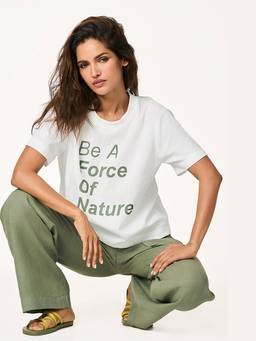 TERRA LUNA - Cela Logo White Printed T-shirt