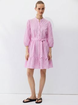 FELRIO - Pink Casual Belt Dress