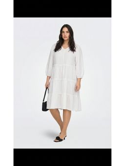 FELRIO - White Classic White Solid Tiered Flowy Dress