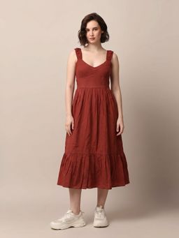 FELRIO - Cotton Linen Midi Dress