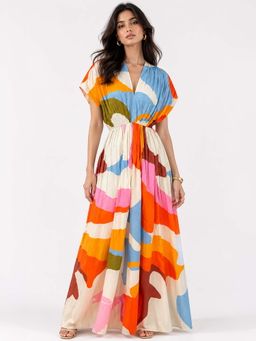 Poppi - The Play Printed V-neck Dress