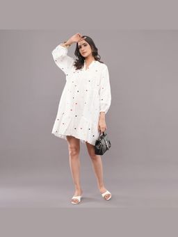 FELRIO - White Heart Whisper Mini Dress