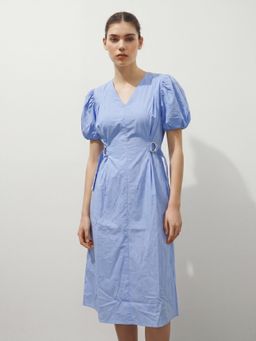 FELRIO - Blue Glow Linen Midi Dress