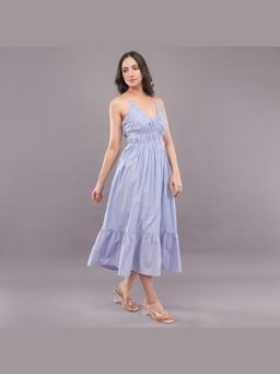FELRIO - Lavender Popcorn Backless Midi Dress