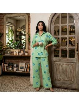 MASU - Women Green Dharti Printed Shirt and Pant