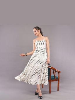 FELRIO - White Polka Grace Cotton Midi Dress