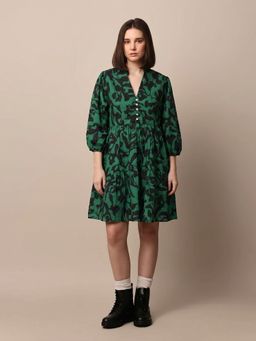 FELRIO - Green Printed Dress