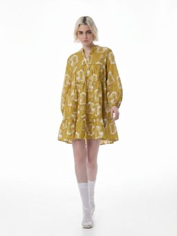 FELRIO - Mustard Printed Dress