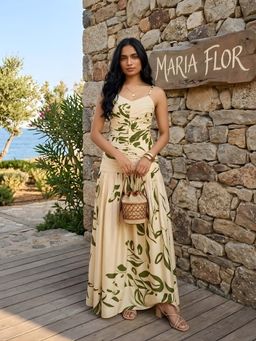 Poppi - Beige Fennel Strappy Maxi Dress
