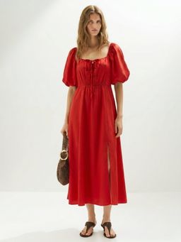 FELRIO - Red Tie Front Dress