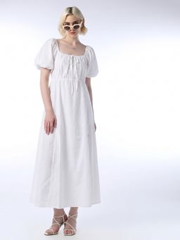 FELRIO - White Tie Front Dress