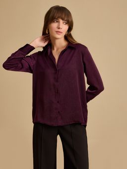 Kazo - Riley Purple Textured Shirt