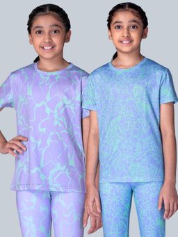 UMILDO - Girls Multi-Color Printed T-shirts (Pack of 2)