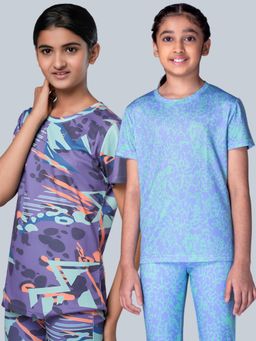 UMILDO - Girls Multi-Color Printed T-shirts (Pack of 2)