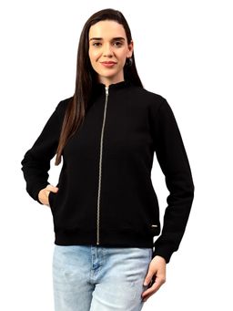 Cantabil - Women Solid Black Full Sleeve Casual Sweater