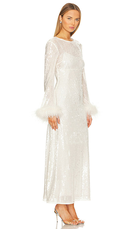elora maxi dress JOSPHINE Elora Leaf Embellished Corset Maxi Dress Pink / M
