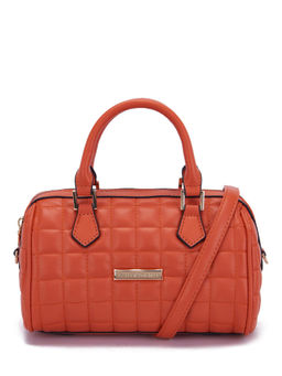 Giordano - Women Leather Sling Bag With Zipper & Adjustable Strap - Rust