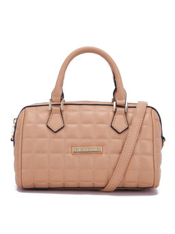 Giordano - Women Leather Sling Bag With Zipper & Adjustable Strap - Beige