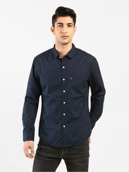 Levi's - Men Navy Blue White Slim Fit Casual Shirt