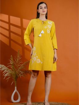 Zolo Label - Stylish Floral Printed A-Line Knee Dress