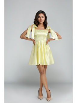 EMBLAZE - Yellow Satin Mini Dress