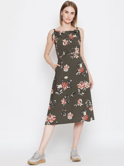 PURYS - Floral Printed Riviera Eyelet Midi Dress