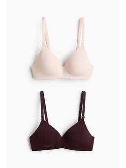 H&M - Women Multi-Color Mama 2-Pack Padded Non-Wired Nursing Bras