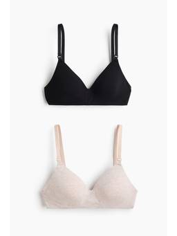 H&M - Women Multi-Color Mama 2-Pack Padded Cotton Nursing Bras