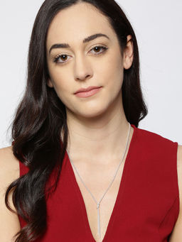 Carlton London - 925 Sterling Silver Rhodium Plated Lariat Long Necklace for Women